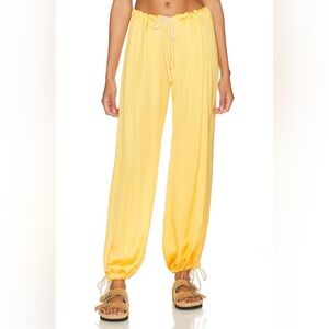 Yellow Donni silk joggers